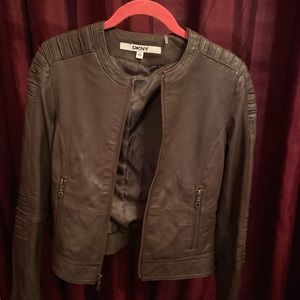 DKNY brown leather jacket
